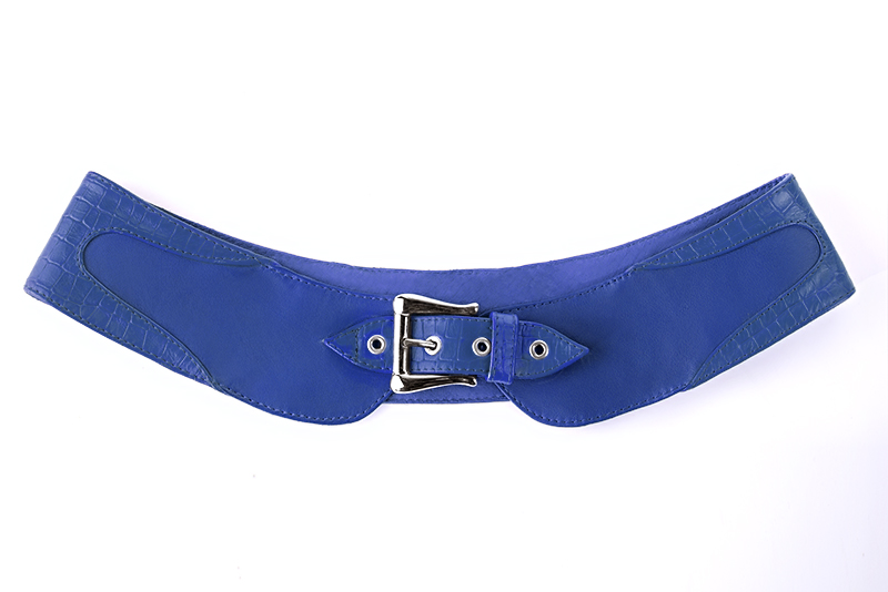 Dress small handbag in electric blue leather - Rear view